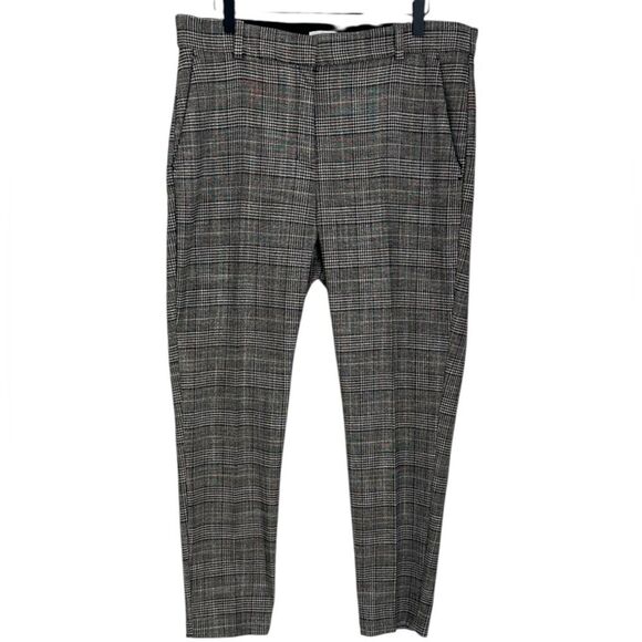 H&M Women’s Plaid Pants Size 16 US Glen Check Trousers Career Work Wear Stretch - Picture 1 of 11